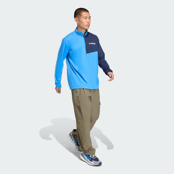 Blauw Terrex Multi Climacool Longsleeve met Halflange Rits