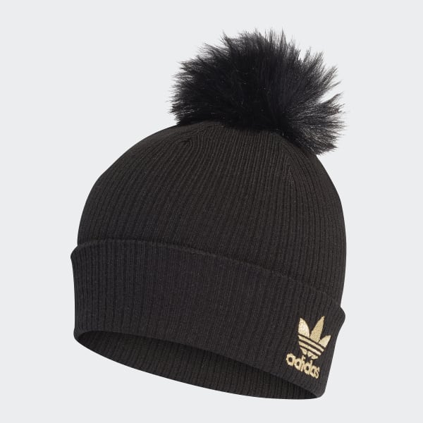 adidas Originals - Bonnet avec pompon en fourrure - Noir