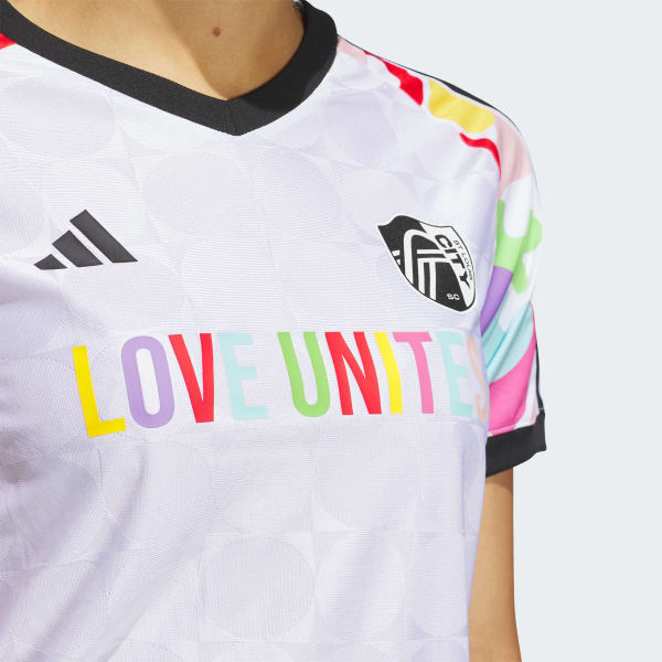 Adidas Women's St. Louis City SC 2023 Pride T-Shirt, Small, White