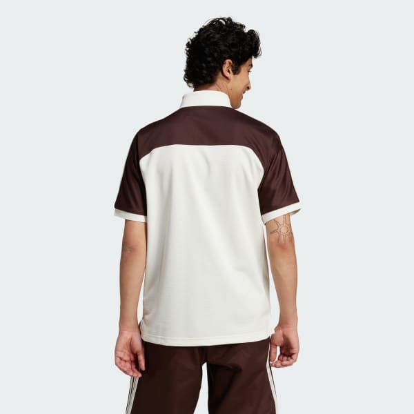 White '80s Premium 3-Stripes Archive Mock Mesh Polo Shirt
