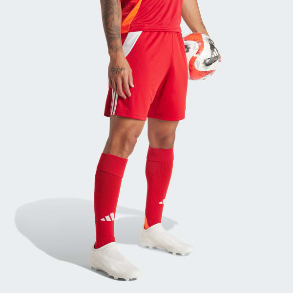 Red adidas soccer shorts store