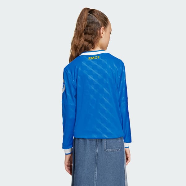 Blau Real Madrid 25/26 Long Sleeve Kids Ausweichtrikot
