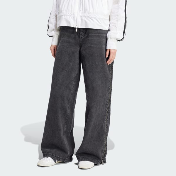 Black Adilenium Season 3 Zip Washed Denim Pants