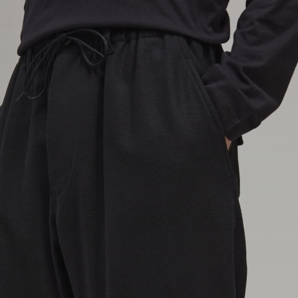 Black Classic Wool Flannel Cuffed Pants E0487