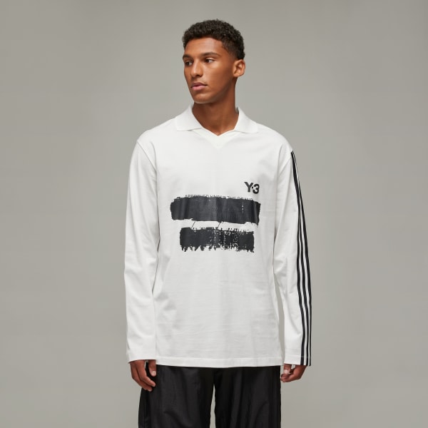 adidas Y-3 Graphic Logo Long Sleeve Tee - White | adidas