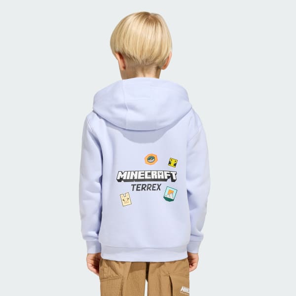 fialová Mikina s kapucňou Adidas Minecraft Terrex