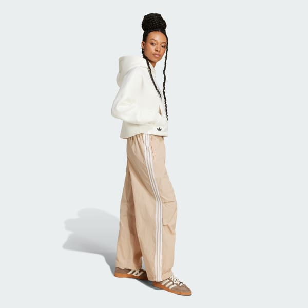 Beige 3-Stripes Woven Parachute Pants