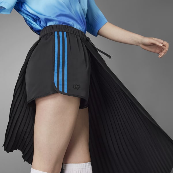 Black Blue Version Pleated Asymmetric Skirt WR662