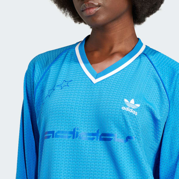 Adidas blue 2025 long sleeve shirt