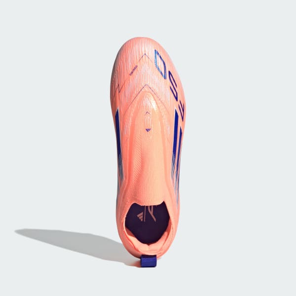 Orange F50 Elite Kids Fußballschuh, feste Böden, ohne Schnürung