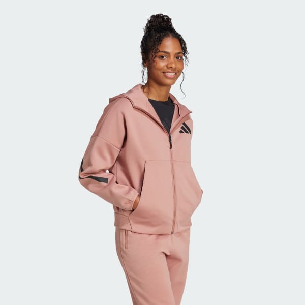 Rosa adidas Z.N.E. Full-Zip Hettegenser