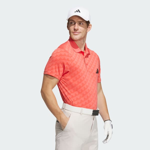 Red HEAT.RDY Jacquard Short Sleeve Polo Shirt
