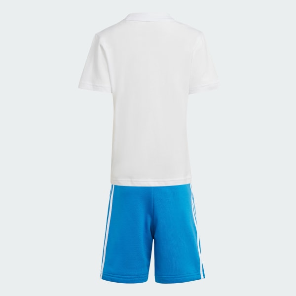 สีน้ำเงิน ชุดเสื้อยืดและกางเกงขาสั้น Adicolor