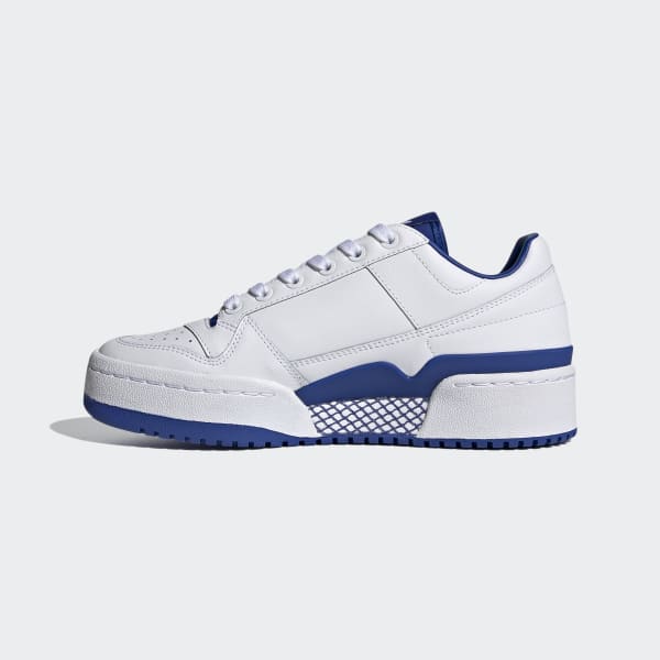 adidas originals forum bold trainers in white and blue