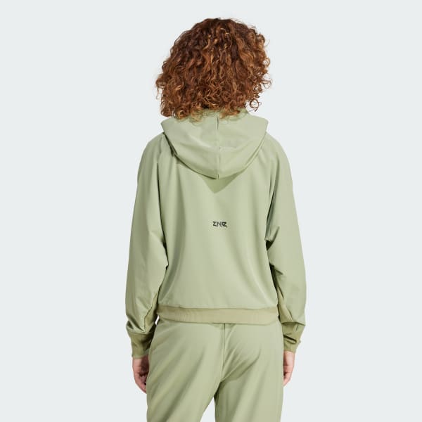 Verde Polera con Capucha Z.N.E. Tejido Cierre Frontal