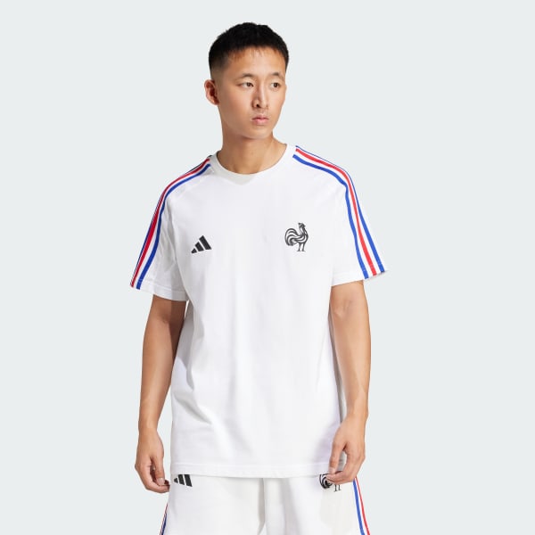 Hvit France Essentials 3-Stripes T-skjorte