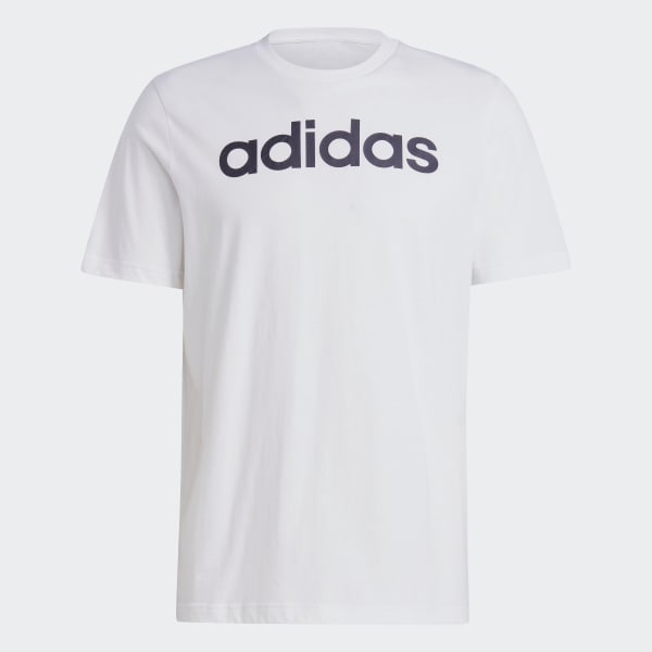 adidas Essentials Single Jersey Linear Embroidered Logo T-Shirt - Weiß ...