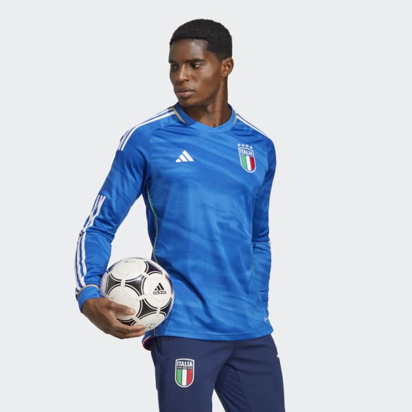 Italy No28 Bonaventura Blue Home Long Sleeves Soccer Country Jersey
