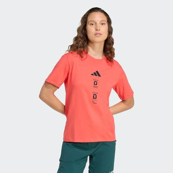 Rot Team D T-Shirt mit Grafik