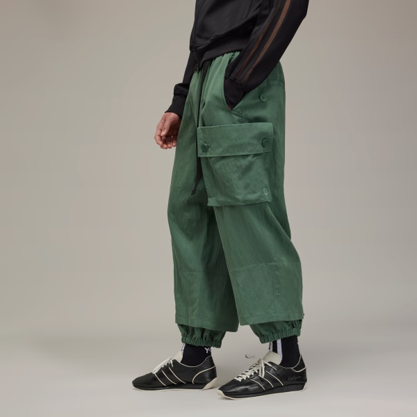 Green Y-3 Washed Twill Cargo Pants