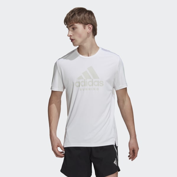 White Own the Run AEROREADY Graphics In-Line Running Short Sleeve T-Shirt