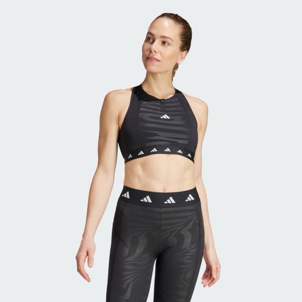 Czerń Biustonosz Powerimpact Training Medium-Support Techfit High-Neck Zip