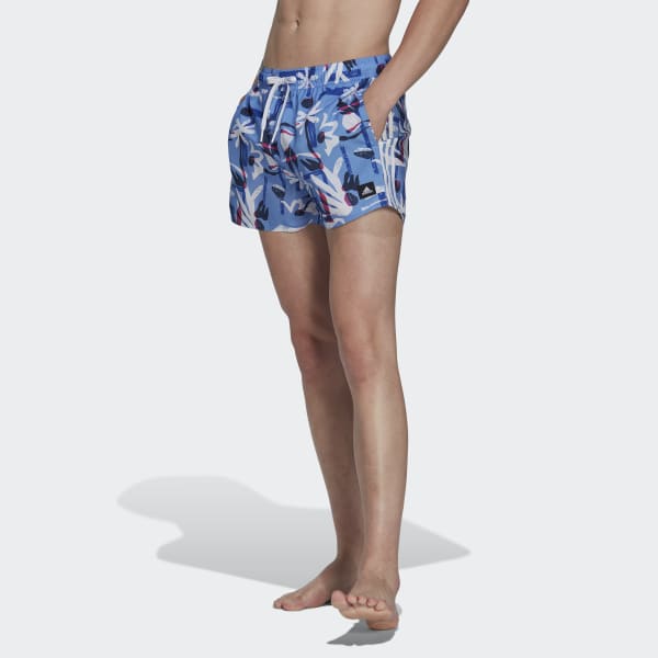 Blue Seasonal Floral CLX Very Short Length Swim Shorts