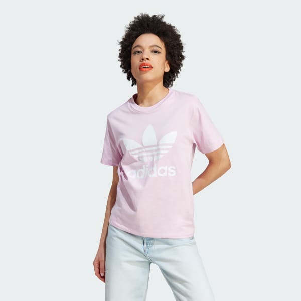 adidas Adicolor Classics Trefoil T-Shirt - Pink | Free Delivery | adidas UK