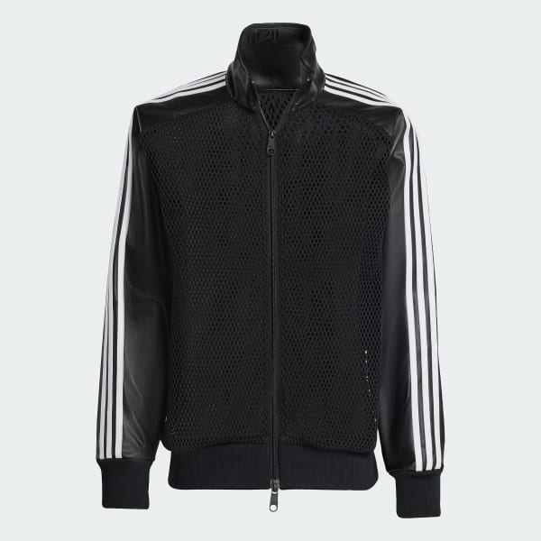 adidas x Jeremy Scott Faux Leather Mesh Track Top - Black | adidas UK