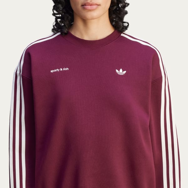 adidas x Sporty & Rich Sweatshirt - Burgundy | Free Shipping