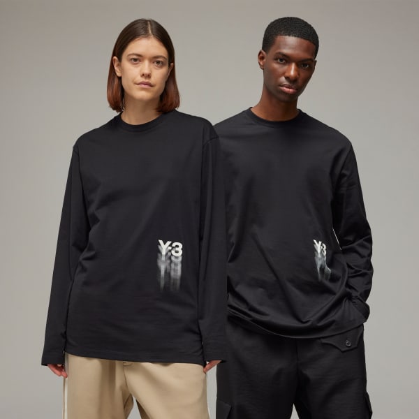 Black Y-3 Graphic Long Sleeve Tee
