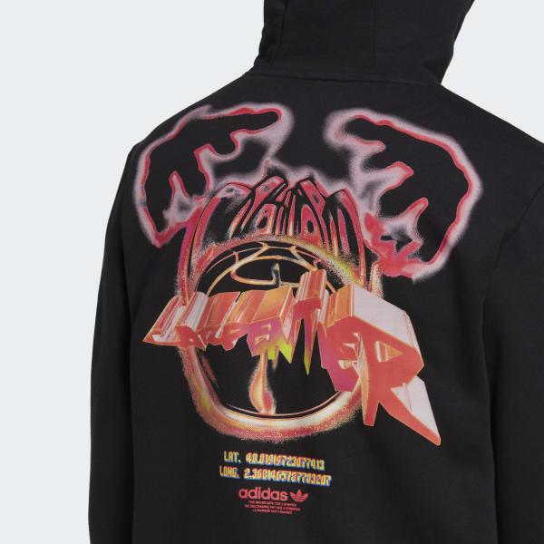 Preto Camisola com Capuz adidas x Paris Basketball EKH19