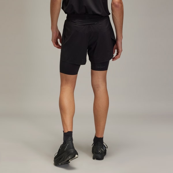 Black Y-3 Running Shorts + Tights