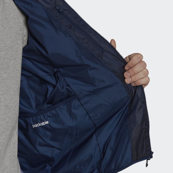 adidas Padded Puffer Capuchonjack Blauw adidas Offici le Shop