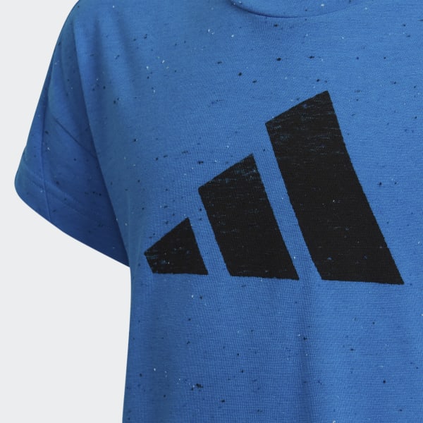 Blau Future Icons 3-Streifen Loose Cotton T-Shirt