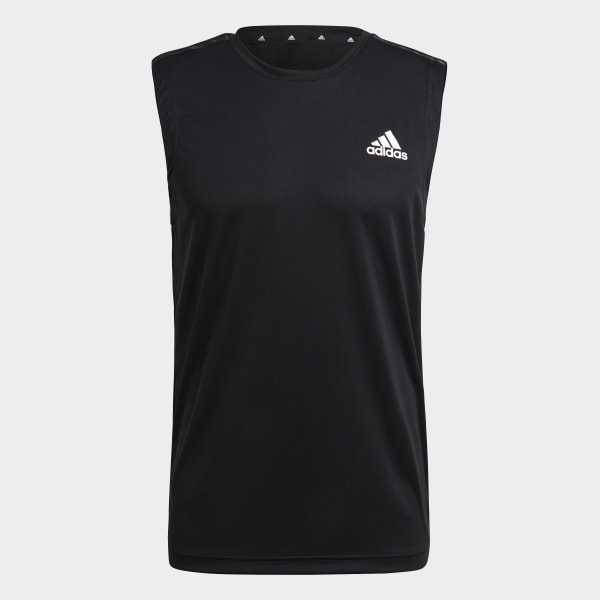 Negro Camiseta sin mangas AEROREADY Designed To Move Sport 3 bandas