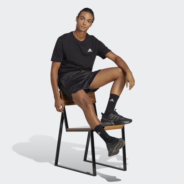 Negro Polo Essentials Single Jersey con Logo Bordado