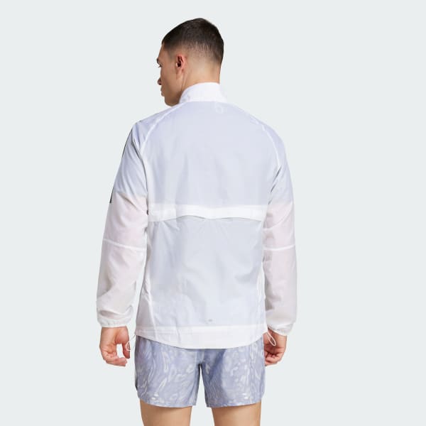 White Own the Run 3-Stripes Packable Jacket