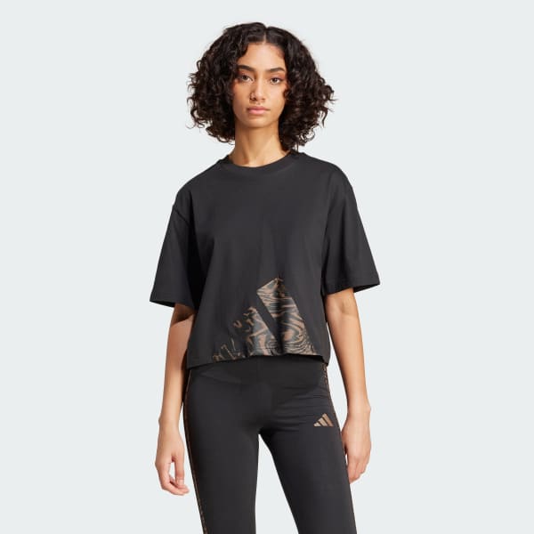 Black Essentials Seasonals Animal Big Logo Boyfriend Tee