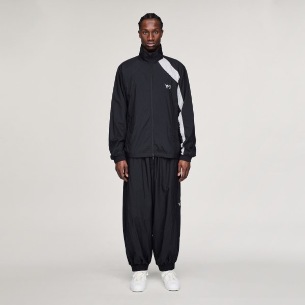 Black Y-3 RAW EDGE 3 STRIPES NYLON SHELL PANTS