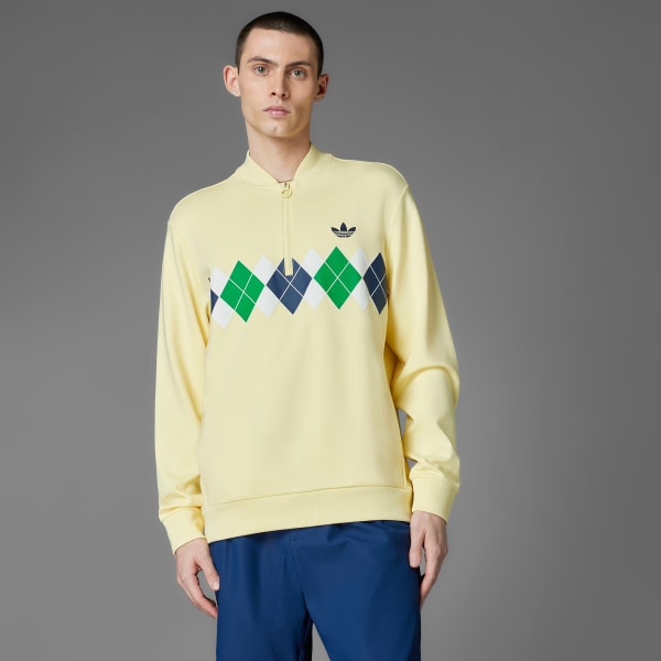 Yellow 오리지널스 아가일 프린티드 쿼터집 스웨트셔츠