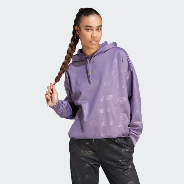 Adidas Women's Embossed Monogram Fleece Hoodie