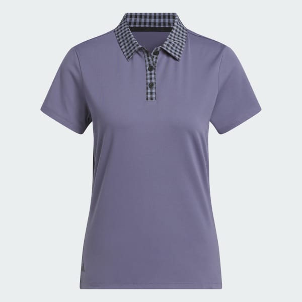 Morado Polera Cuello Polo Manga Corta Gingham Ultimate365