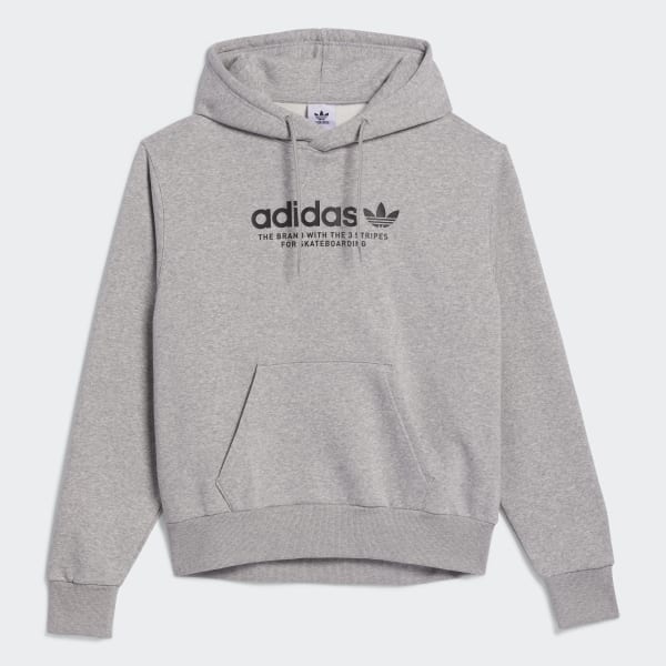 Grey adidas hoodie black logo outlet