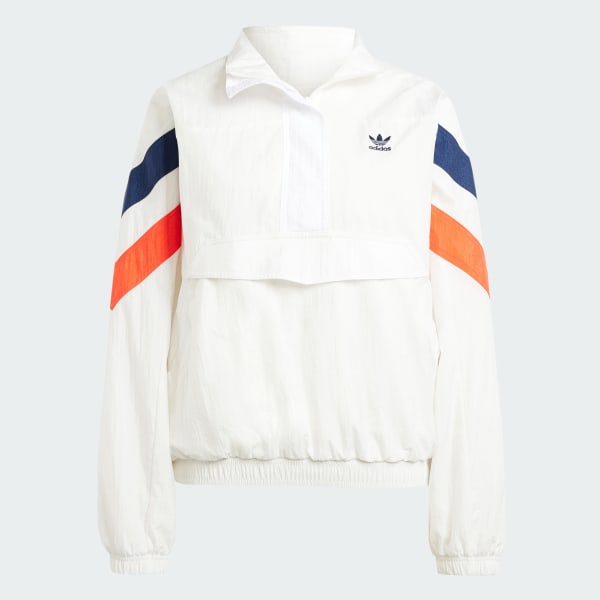 adidas 1/2 Zip Windbreaker - White | Women's Lifestyle | adidas US