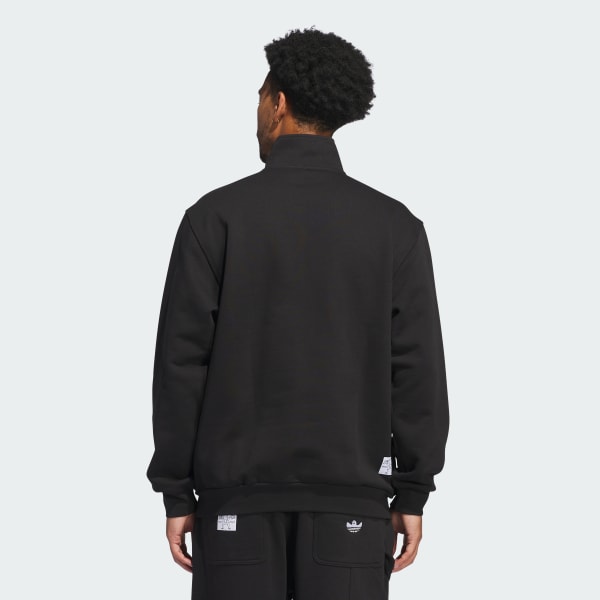 Black Heavyweight Shmoofoil Quarter-Zip Mock Neck Sweatshirt