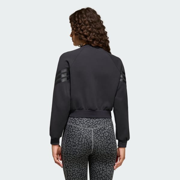 Black FUTURE ICONS 3 STRIPES FULL ZIP TRACK TOP

