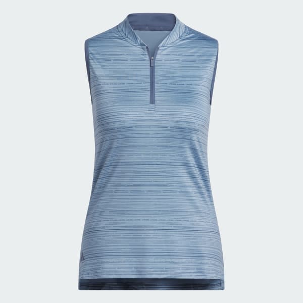 Blauw Ultimate365 Stripe Mouwloos Poloshirt