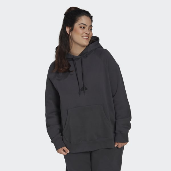 Szary Oversized Hooded Sweatshirt (Plus Size) UG639
