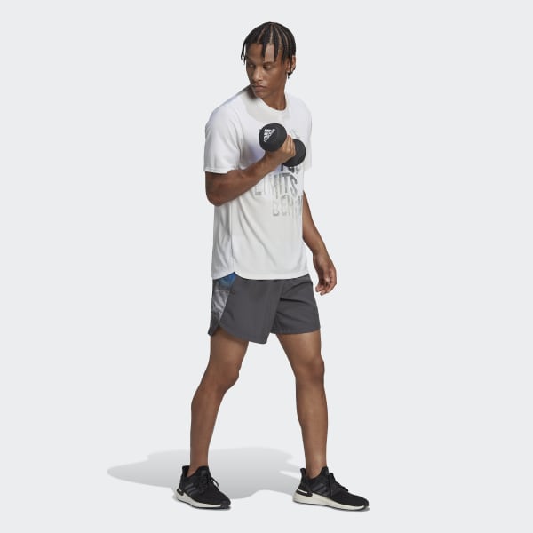 White Designed for Movement AEROREADY HIIT Slogan Training Tee V8448